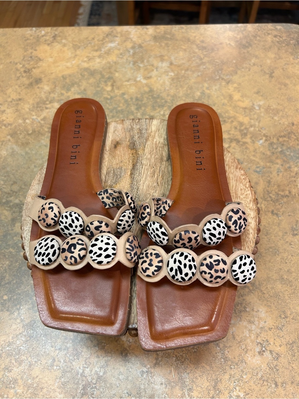 Gianni Bini Multi Animal Print Slide Sandals